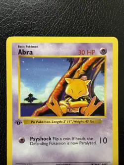 Pokemon Card Abra 1st Edition Base Set Shadowless 43/102 LP - Image 2