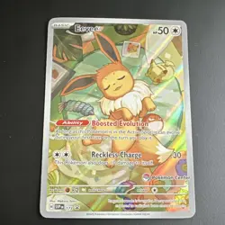 Pokemon Eevee 173 Sv: Scarlet & Violet Promo Pokemon Center Stamped Holo Card - Image 1