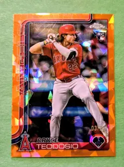 2025 Topps Chrome Sapphire Edition - Bryce Teodosio #198 Orange #/25 (RC) Angels - Image 1