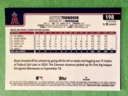 2025 Topps Chrome Sapphire Edition - Bryce Teodosio #198 Orange #/25 (RC) Angels - Image 2