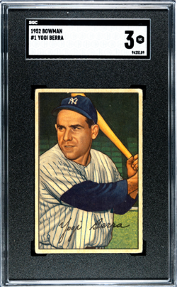 SGC 3 1952 Bowman #1 Yogi Berra New York Yankees - Image 1