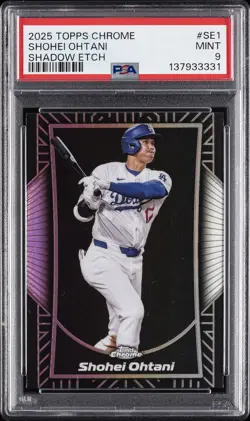 2025 TOPPS CHROME SHADOW ETCH #SE1 SHOHEI OHTANI PSA 9 - Image 1