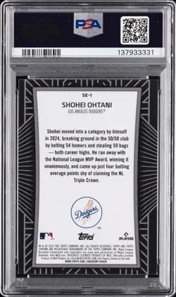 2025 TOPPS CHROME SHADOW ETCH #SE1 SHOHEI OHTANI PSA 9 - Image 2