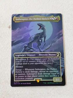 Magic The Gathering (MTG) Indoraptor, the Perfect Hybrid (Borderless Foil) D140 - Image 1