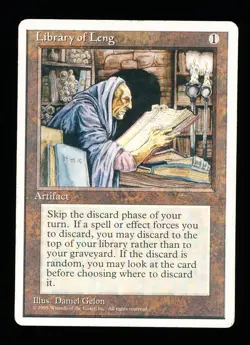 * * 1x Library of Leng x1 * * 4th Edition MTG HP Heavily Played - Image 1