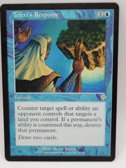 Teferi's Response INV Invasion MTG LP Instant Vintage Blue Magic Draw Spell - Image 1