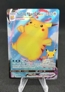 Surfing Pikachu VMAX 009/025 – Celebrations Pokemon Card - Image 1