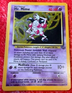 Pokemon TCG - Mr. Mime - 6/64 Jungle - Holo Rare - Unlimited - LP Excellent - Image 2