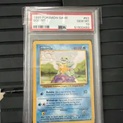 1999 Pokemon Game PSA 10 Gem Mint Charmander #46 Squirtle #63 Bulbasaur #44 Lot - Image 3