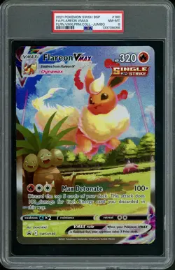 PSA 8 FLAREON VMAX SWSH 180 Holo Jumbo Oversized Promo Pokemon Card - NM/MINT - Image 1