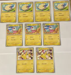 Pokemon Black Star Promo - Mareep Flaaffy Ampharos SVP 107 108 109 Complete Set - Image 1