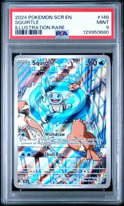Squirtle Pokemon TCG Stellar Crown Illustration Rare Holo PSA 9 148/142 2024 - Image 1