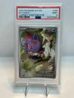 2025 Pokemon SVP EN N's Zorua #189 Journey Together ETB - PSA 9 MINT - Image 1