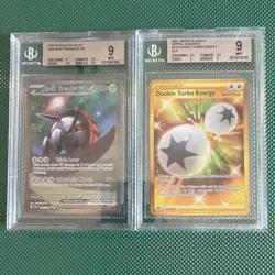 Pokemon TCG Lot (2) - Iron Treads ex 248/198 & Double Turbo Energy 216/189 BGS 9 - Image 1