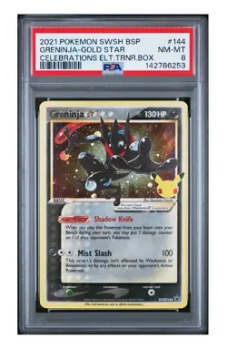 2021 POKEMON SWSH BLACK STAR PROMO | CELEBRATIONS GRENINJA-GOLD STAR 144 - Image 1