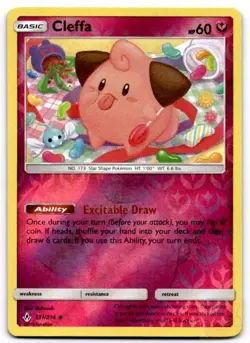 Cleffa 131/214 Uncommon Unbroken Bonds Pokemon Reverse Holo Damaged - Image 1