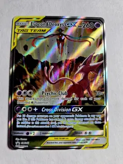 2020 POKEMON SM BLACK STAR PROMO SM240 ESPEON & DEOXYS GX TAG TM POWERS COL. - Image 1