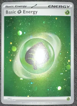 Cosmos Holo Grass Energy #001 2023 Pokemon 151 1 Swirl - Image 3
