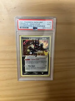Pokemon TCG Greninja Gold Star SWSH144 25th Celebrations Promo PSA 9 - Image 1