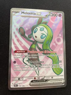 POKEMON CARD MELOETTA EX 159/086 LUCE NERA ITALIANA NM - Image 1