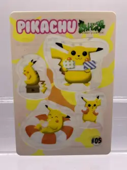 Pikachu #05 Fancy Graffiti 1998 Sealdass Pokemon Card Sticker BANDAI Japanese NM - Image 1