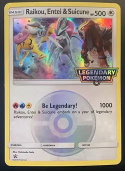 2018 Pokemon Raikou Entei & Suicune Legendary Oversized JUMBO Black Star NM - Image 1