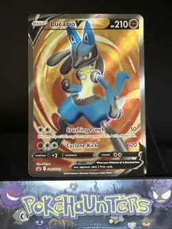 Pokemon Card Lucario V SWSH213 Black Star Promo Full Art Near Mint - Image 1