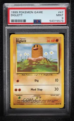 Diglett Pokemon Base Set PSA 9 MINT 1999 - Image 1