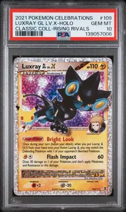 2021 POKEMON CELEBRATIONS CLASSIC COLLECTION #109 LUXRAY GL LV.X-HOLO PSA 10 - Image 1