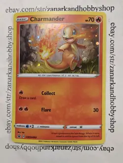 Pokemon Charmander SWSH092 Black Star Promo NM - Image 1
