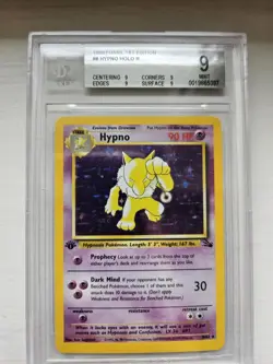 Hypno Holo 1st Edition PSA 9 MINT Fossil 8/62 1999 Graded Pokemon Card - Image 1