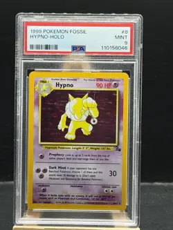 Hypno 8/62 Holo 1999 Pokemon Fossil PSA 9 Mint - Image 1