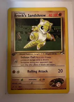 POKEMON 1ST EDITION GYM HEROES BROCK’S SANDSHREW CARD 71/132 - Image 1
