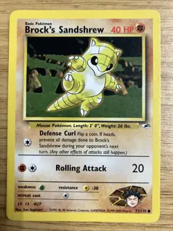 Brock's Sandshrew Gym Heroes 71/132 Pokemon Card - Near Mint - Image 1