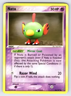 Natu 66/107 2005 EX Deoxys Pokemon Card TCG Nintendo Yuka Morii Common - VLP - Image 1