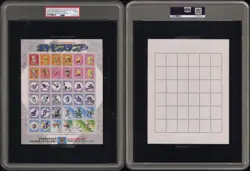 Mewtwo Gengar Alakazam Pokemon Card Stamp Sheet Shogakukan Nippon Nintendo PSA 2 - Image 3