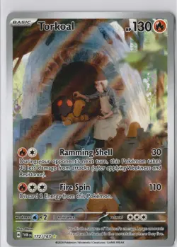 Torkoal 172/167 Twilight Masquerade Illustration Rare Pokemon Card NM - Image 1