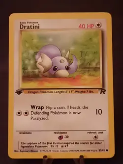 Pokemon Card Dratini #53/82 Team Rocket 1st Edition VLP-NM - Image 1