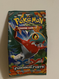 EMPTY Pokemon XY Furious Fists HAWLUCHA EX Booster Pack Horizontal Fold - Image 1
