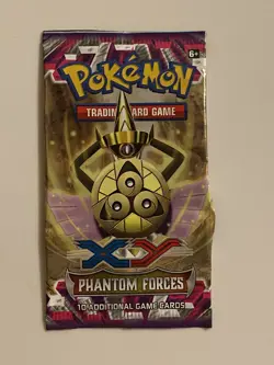 EMPTY Pokemon XY Phantom Forces AEGISLASH Booster Pack TORN BACK - Image 1