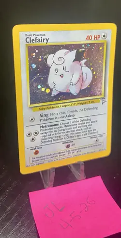 Pokemon TCG Clefairy Holo 6/130 Base Set 2 Unlimited Rare WOTC Vintage - Image 2