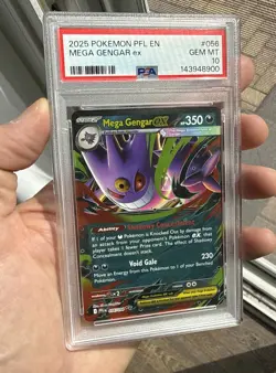 2025 POKEMON PFL EN-PHANTASMAL FLAMES #056 MEGA GENGAR EX PSA 10 - Image 1