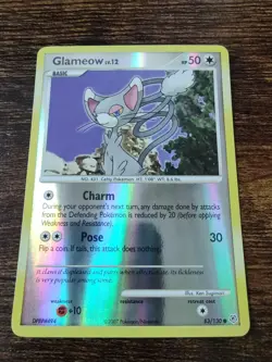 Glameow 83/130 Diamond & Pearl Base Set Pokemon Reverse Holo MINT - Image 1