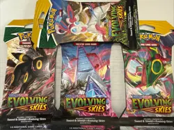 4 Pokemon TCG Evolving Skies Set-Sleeved Blister Booster Packs-Factory Sealed - Image 1