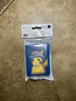 Pokemon X Van Gogh Museum Sleeves Pikachu with Grey Felt Hat - SEALED Pack Of 65 - Image 1