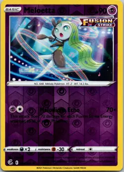 Meloetta 124/264 Rare Fusion Strike Pokemon Reverse Holo Near Mint - Image 1