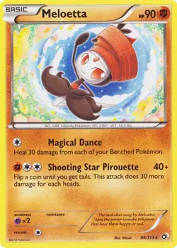 Pokemon - Meloetta - 86/113 - Rare - Legendary Treasures - NM - Image 1