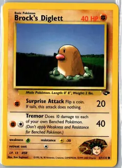 BROCK'S DIGLETT 67/132 COMMON GYM CHALLENGE POKEMON MP - Image 1