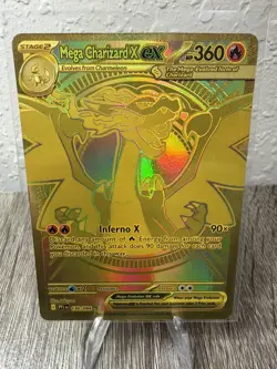 Mega Charizard X ex Gold Hyper Rare 130/094 Pokemon Phantasmal Flames English - Image 1