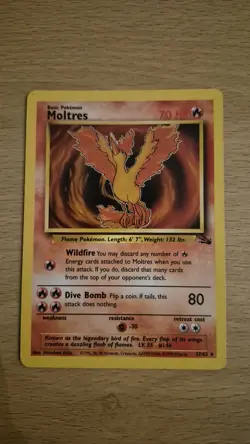 Pokemon TCG Fossil Moltres Rare 27/62 Near Mint - Image 1